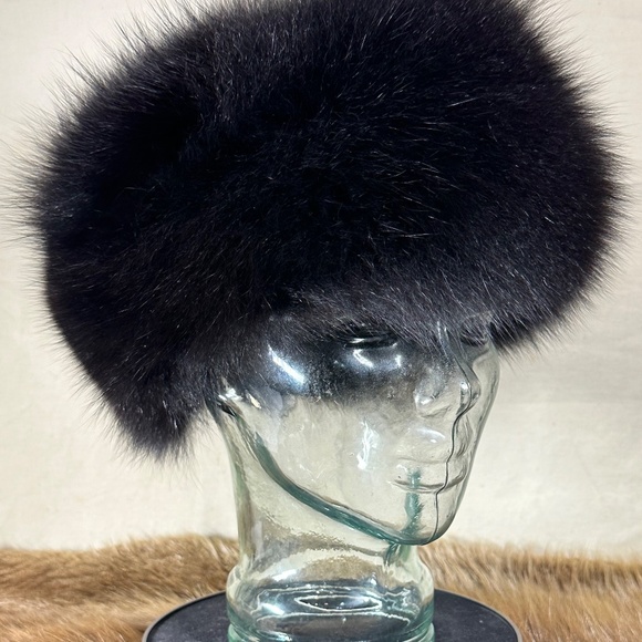 Black Fox Fur Headband - Picture 5 of 7